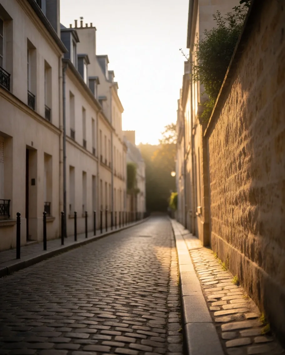 Rue du 20ème arrondissement de Paris au matin